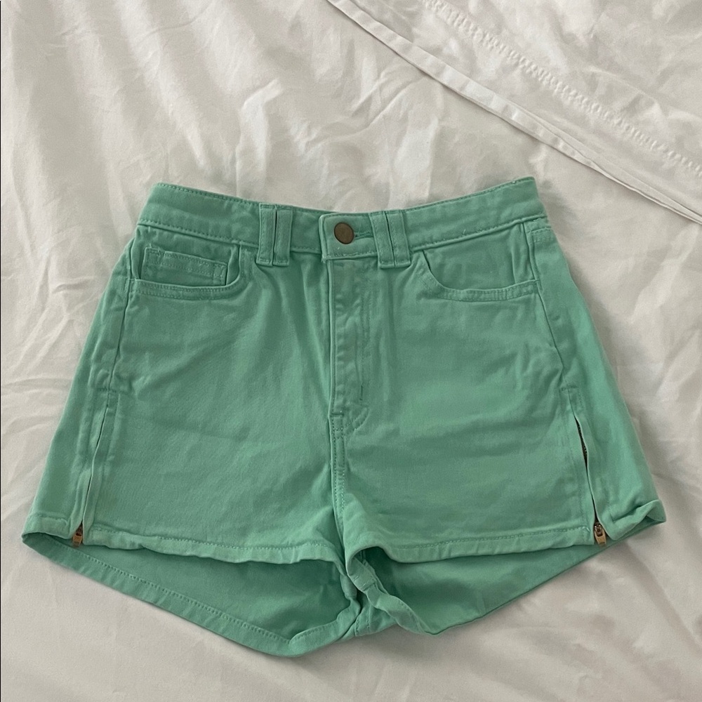 American Apparel High Waist Mint Shorts